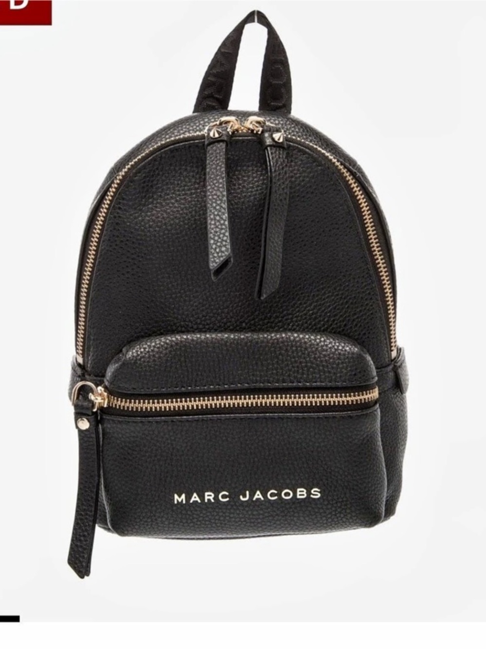 Marc Jacobs Black Pebbled Mini Backpack Gold Hardware handbag purse leather